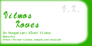vilmos koves business card